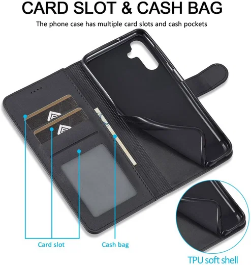 LC.IMEEKE Samsung Galaxy A54 Hoesje Portemonnee Book Case Zwart afbeelding 5