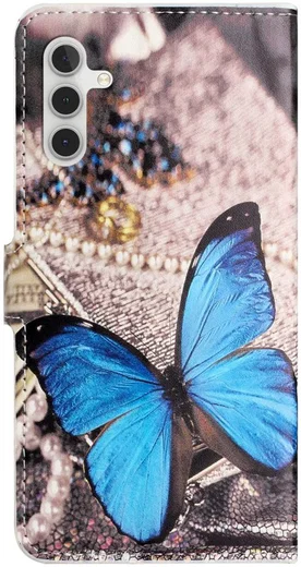 Samsung Galaxy A34 Hoesje Portemonnee Book Case Vlinder Print afbeelding 4