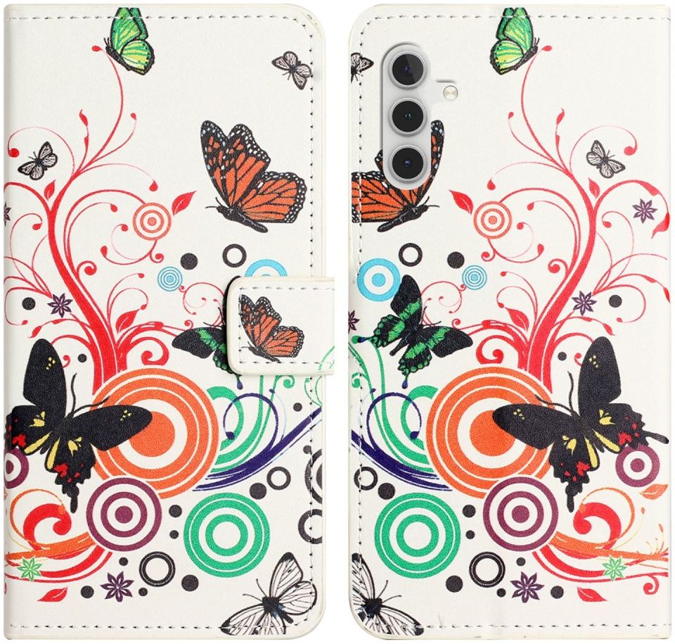 Samsung Galaxy A34 Hoesje Portemonnee Book Case Butterfly Print afbeelding 6