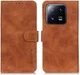 KHAZNEH Xiaomi 13 Pro Hoesje Retro Wallet Book Case Bruin afbeelding 2