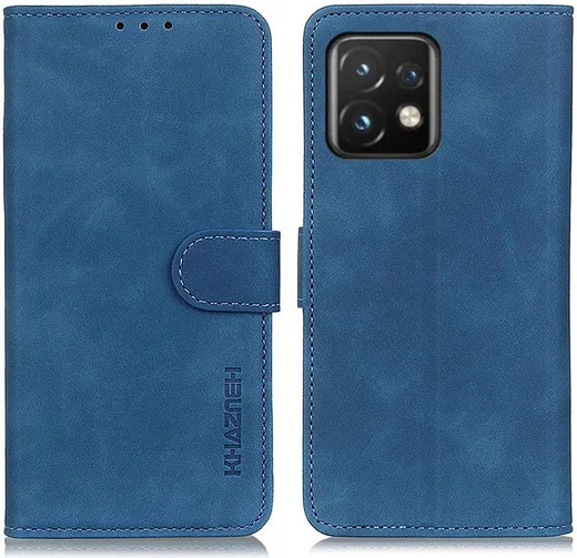 KHAZNEH Motorola Edge 40 Pro Hoesje Retro Wallet Book Case Blauw afbeelding 2