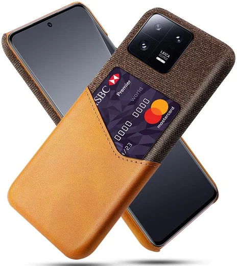 Xiaomi 13 Pro Hoesje met Kaarthouder Back Cover Oranje afbeelding 1