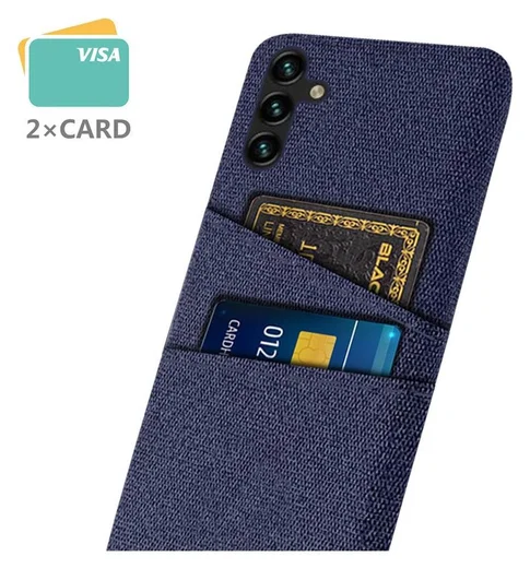 Samsung Galaxy A54 Hoesje met Kaarthouder Back Cover Blauw afbeelding 2