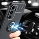 Samsung Galaxy A54 Hoesje met Magnetische Kickstand Ring Zwart / Rood afbeelding 4