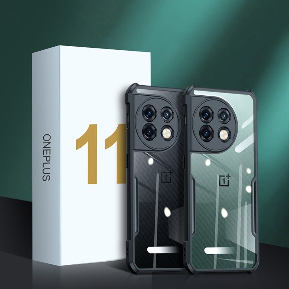 OnePlus 11 Hoesje Hybride Acryl Back Cover Transparant Zwart afbeelding 11