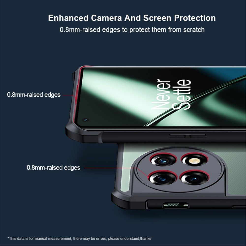 OnePlus 11 Hoesje Hybride Acryl Back Cover Transparant Zwart afbeelding 5