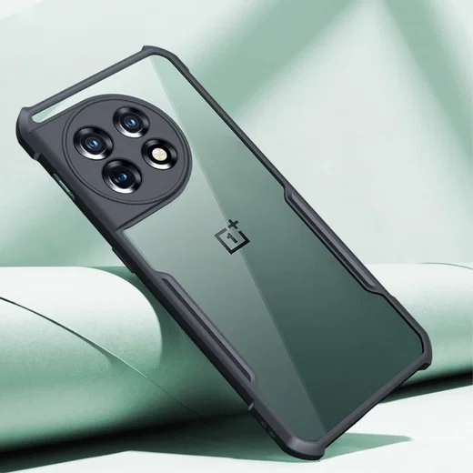 OnePlus 11 Hoesje Hybride Acryl Back Cover Transparant Zwart afbeelding 7