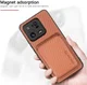 Xiaomi 13 Pro Hoesje Carbon Fiber met Magnetische Kaarthouder Bruin afbeelding 4