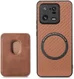 Xiaomi 13 Pro Hoesje Carbon Fiber met Magnetische Kaarthouder Bruin afbeelding 6
