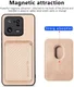 Xiaomi 13 Pro Hoesje Carbon Fiber met Magnetische Kaarthouder Khaki afbeelding 2