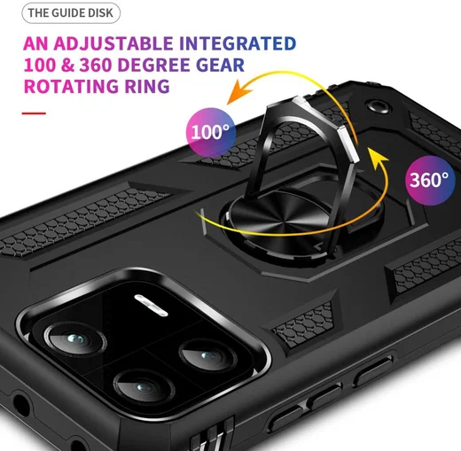 Xiaomi 13 Pro Hoesje Magnetische Kickstand Back Cover Zwart afbeelding 3