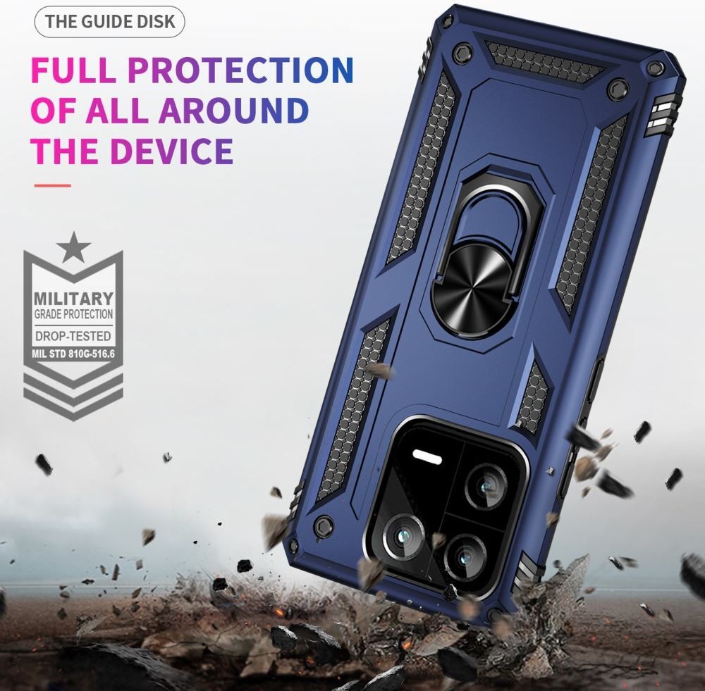 Xiaomi 13 Pro Hoesje Magnetische Kickstand Back Cover Blauw afbeelding 2