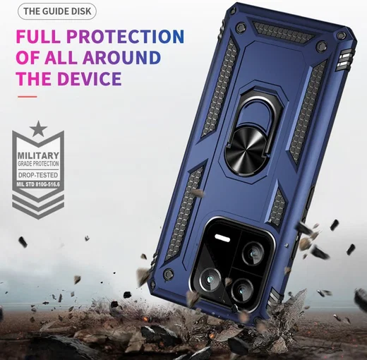 Xiaomi 13 Pro Hoesje Magnetische Kickstand Back Cover Blauw afbeelding 2