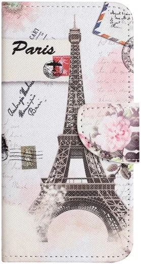 Motorola Moto G53 / G13 / G23 Hoesje Portemonnee Eiffeltoren Print afbeelding 4