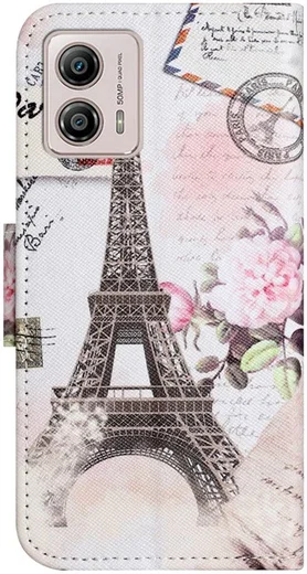 Motorola Moto G53 / G13 / G23 Hoesje Portemonnee Eiffeltoren Print afbeelding 5
