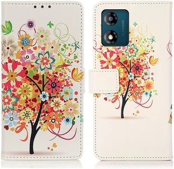 Motorola Moto E13 Hoesje Portemonnee Book Case Tree Print