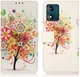 Motorola Moto E13 Hoesje Portemonnee Book Case Tree Print afbeelding 1