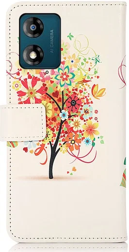 Motorola Moto E13 Hoesje Portemonnee Book Case Tree Print afbeelding 6