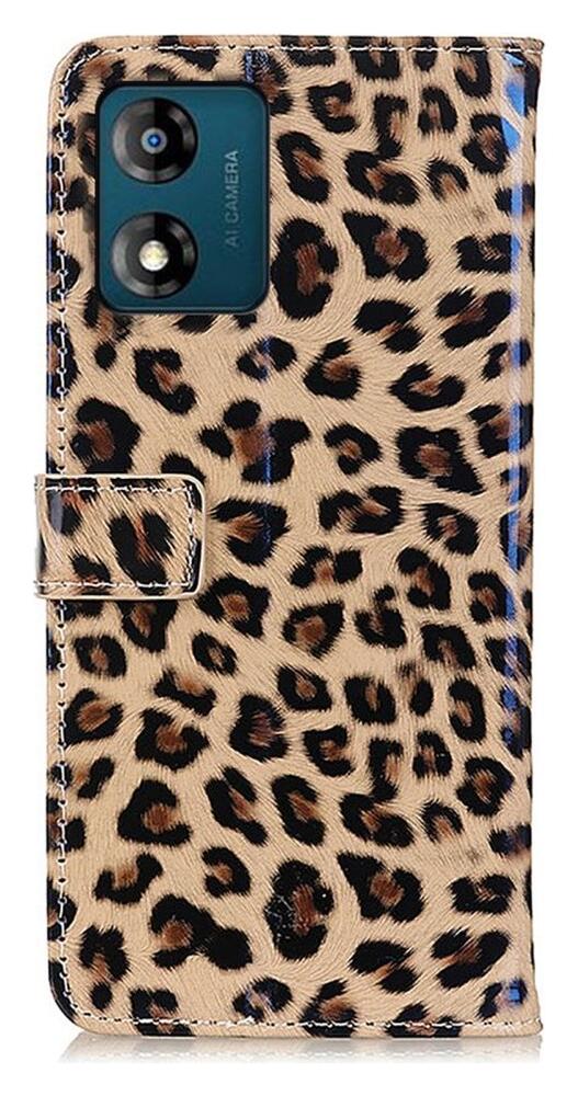 Motorola Moto E13 Hoesje Portemonnee Book Case Luipaard Print afbeelding 6