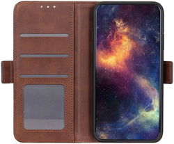 Motorola Moto G13 / G23 / G53 Hoesje Wallet Book Case Kunstleer Bruin afbeelding