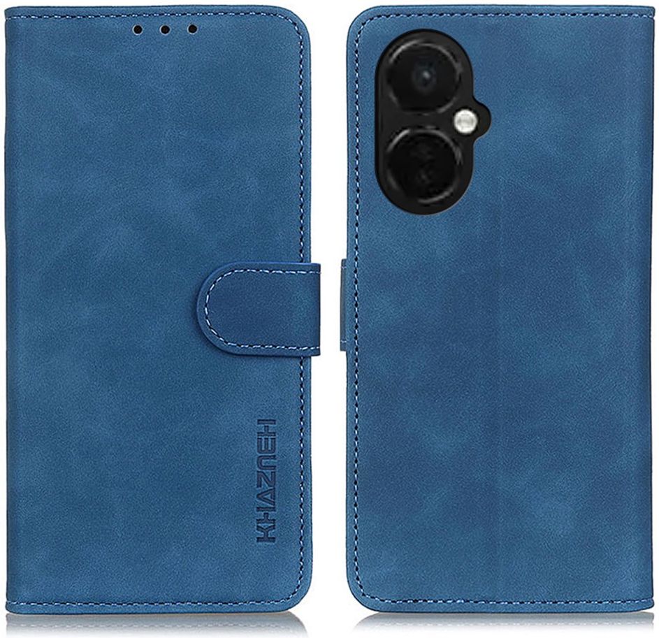 KHAZNEH OnePlus Nord CE 3 Lite Hoesje Retro Wallet Book Case Blauw afbeelding 2