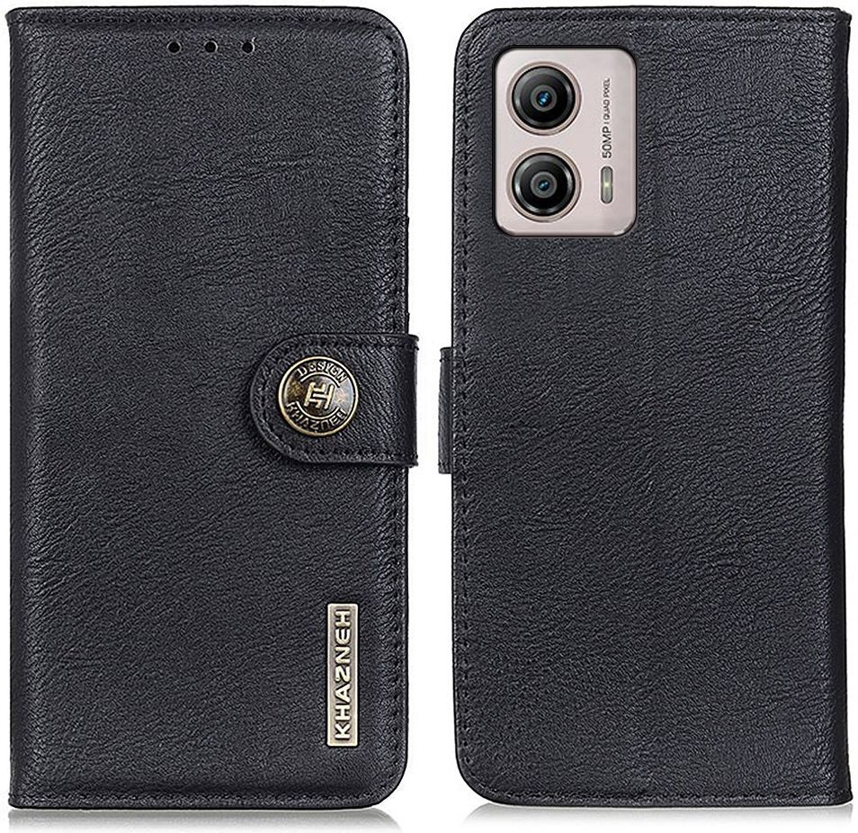 KHAZNEH Motorola Moto G53 Hoesje Portemonnee Book Case Zwart afbeelding 2