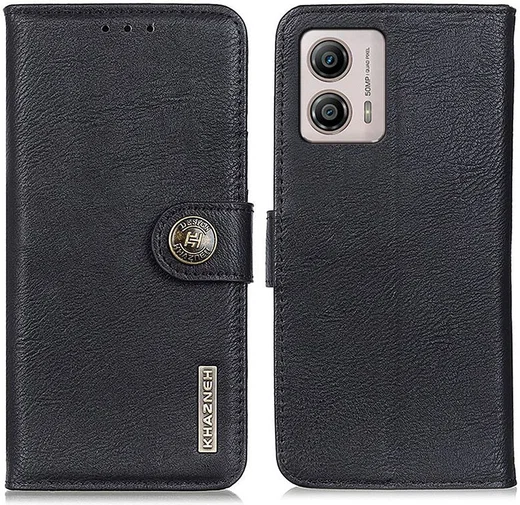 KHAZNEH Motorola Moto G53 Hoesje Portemonnee Book Case Zwart afbeelding 2