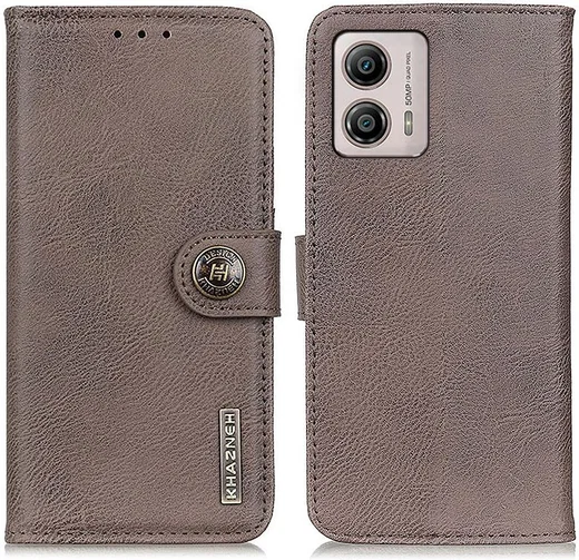 KHAZNEH Motorola Moto G53 Hoesje Portemonnee Book Case Khaki afbeelding 2