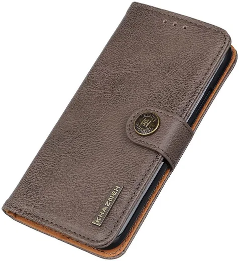 KHAZNEH Motorola Moto G53 Hoesje Portemonnee Book Case Khaki afbeelding 4
