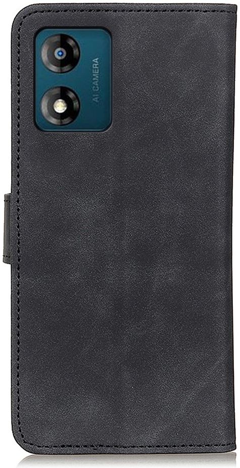 KHAZNEH Motorola Moto E13 Hoesje Retro Wallet Book Case Zwart afbeelding 9