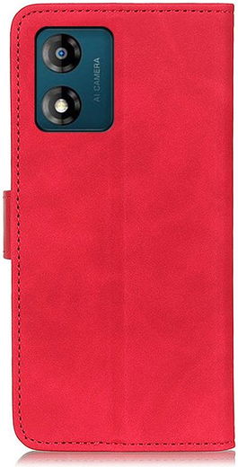 KHAZNEH Motorola Moto E13 Hoesje Retro Wallet Book Case Rood afbeelding 9