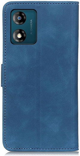 KHAZNEH Motorola Moto E13 Hoesje Retro Wallet Book Case Blauw afbeelding 9