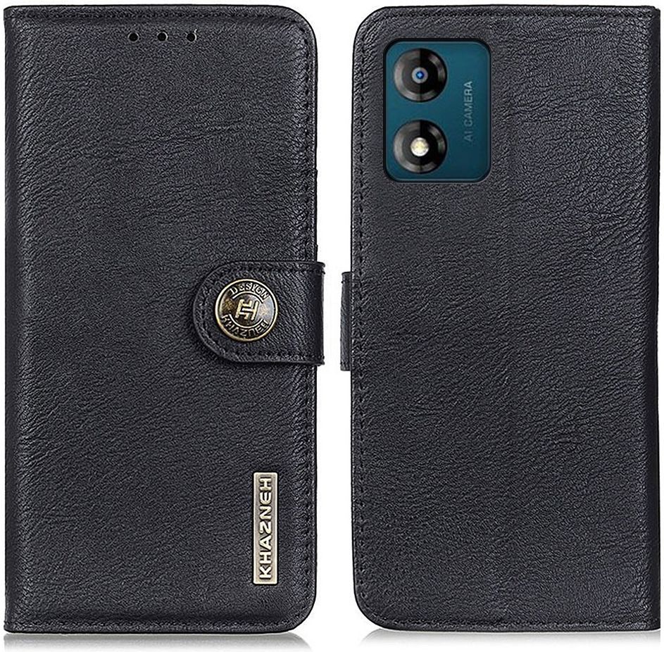 KHAZNEH Motorola Moto E13 Hoesje Portemonnee Book Case Zwart afbeelding 2