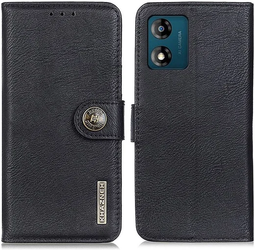 KHAZNEH Motorola Moto E13 Hoesje Portemonnee Book Case Zwart afbeelding 2