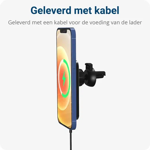Ventilatierooster MagSafe Telefoonhouder Auto met Opladen 15W Zwart afbeelding 5