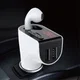 Bluetooth 5.0 Muziek Transmitter met Dual USB Autolader + Wit Oordopje afbeelding 2