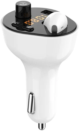 Auto Snellader met Bluetooth 5.0 Muziek FM Transmitter + Oordopje afbeelding 1