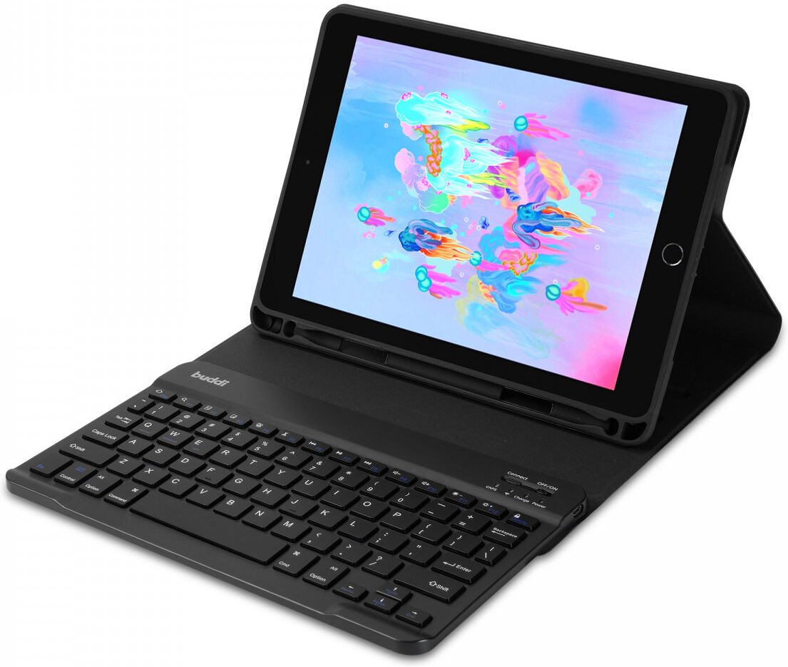 Buddi Zuna iPad 9.7 2017/2018/Pad Air 2 Hoes QWERTY Toetsenbord Book Case Zwart afbeelding 6