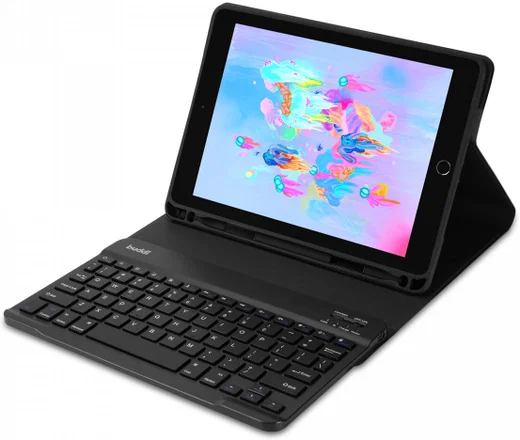 Buddi Zuna iPad 9.7 2017/2018/Pad Air 2 Hoes QWERTY Toetsenbord Book Case Zwart afbeelding 6