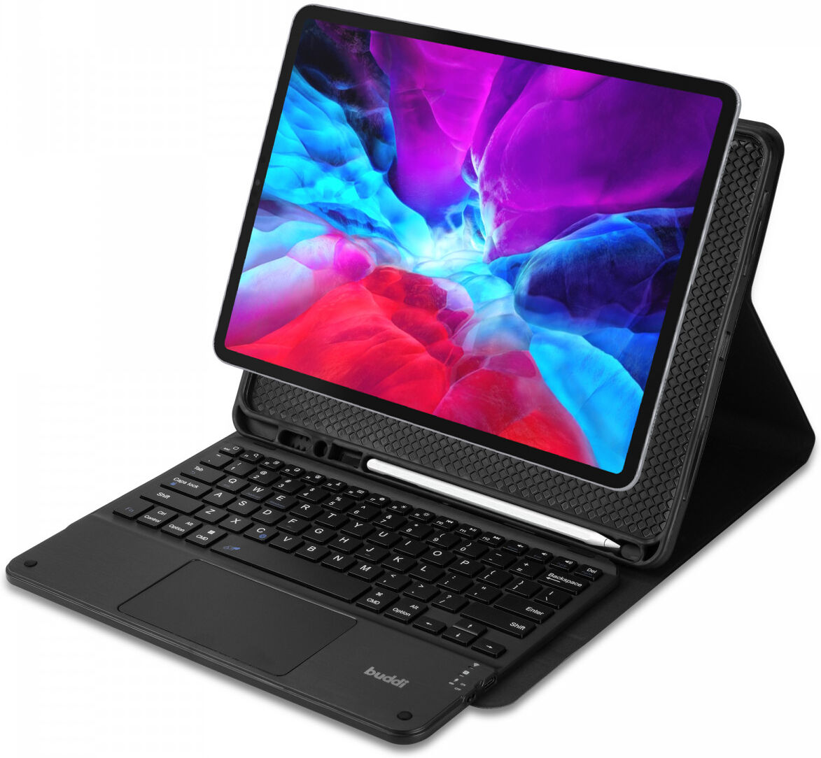 Buddi Zuna iPad Pro 12.9 (2018/2020/2021/2022) Hoes met QWERTY Toetsenbord Zwart afbeelding 1
