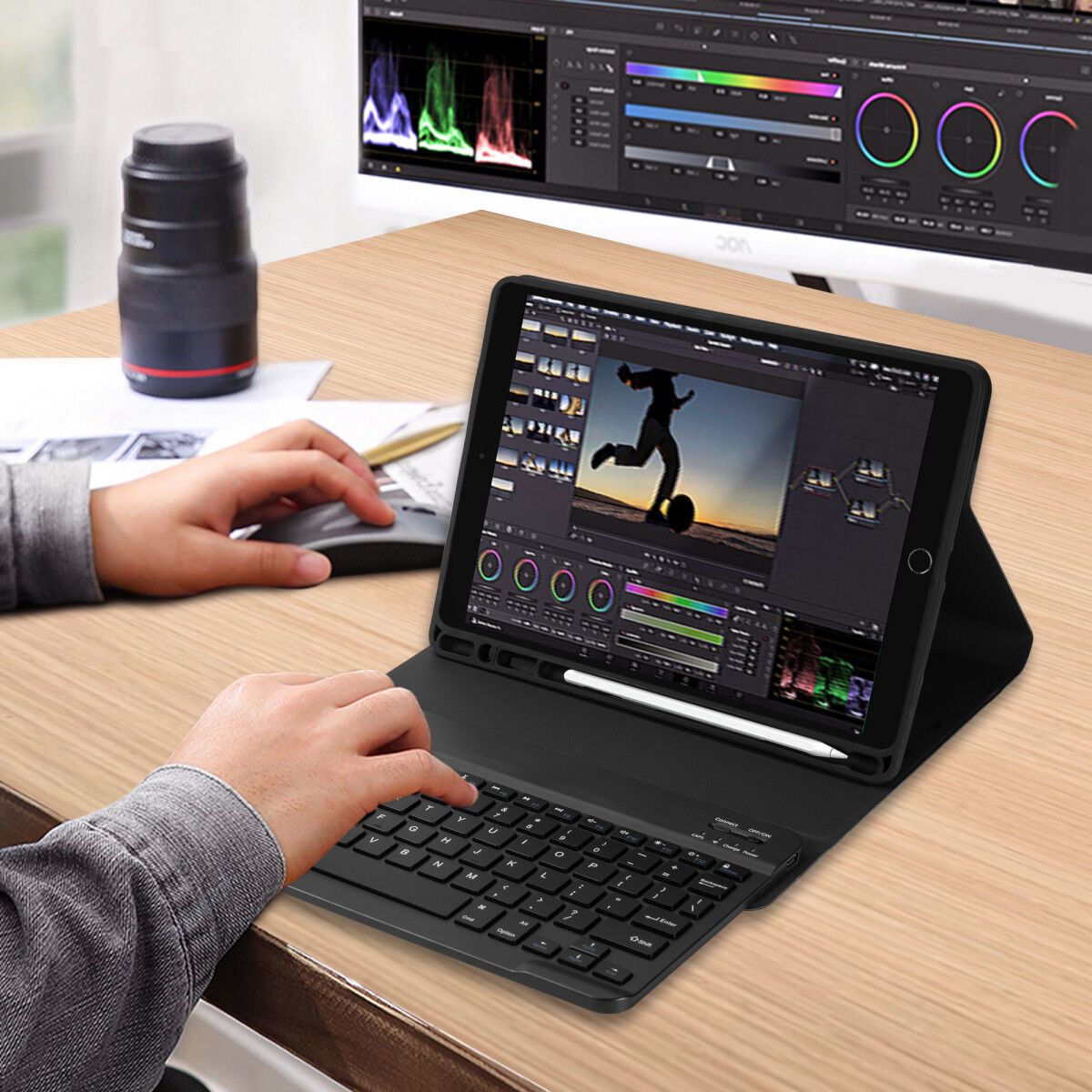 Buddi Zuna iPad 10.2 / Pro 10.5 Hoes met QWERTY Toetsenbord Book Case Zwart afbeelding 10