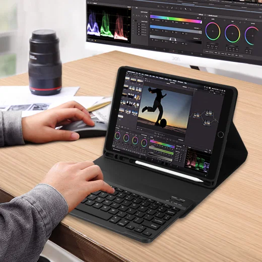 Buddi Zuna iPad 10.2 / Pro 10.5 Hoes met QWERTY Toetsenbord Book Case Zwart afbeelding 10
