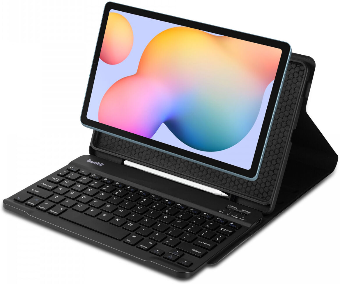 Buddi Zuna Samsung Galaxy Tab S6 Lite Hoes QWERTY Toetsenbord Book Case Zwart afbeelding 1