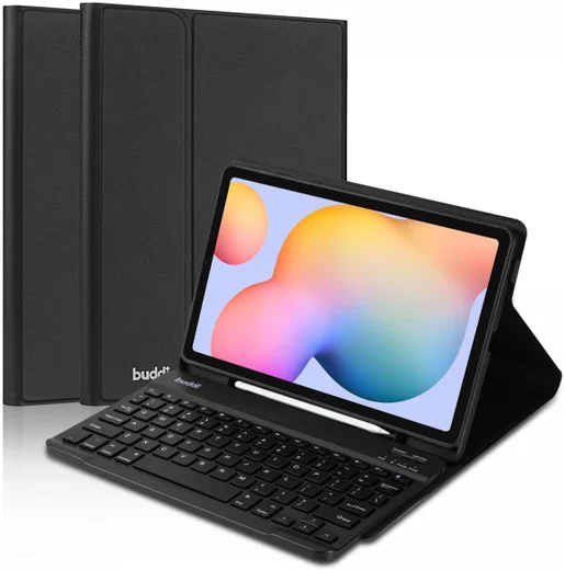 Buddi Zuna Samsung Galaxy Tab S6 Lite Hoes QWERTY Toetsenbord Book Case Zwart afbeelding 2