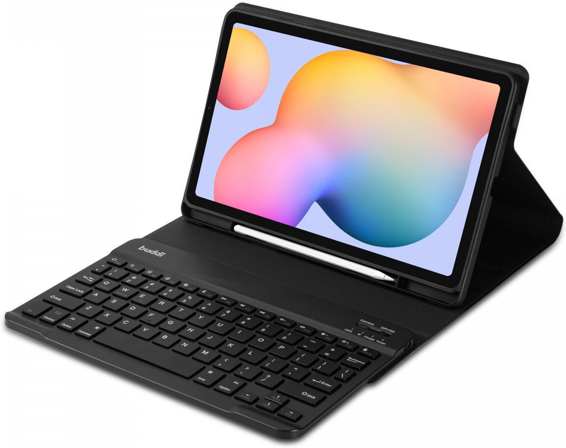 Buddi Zuna Samsung Galaxy Tab S6 Lite Hoes QWERTY Toetsenbord Book Case Zwart afbeelding 6