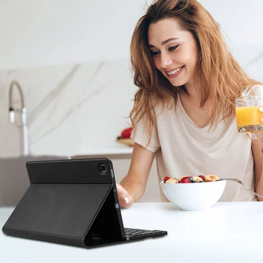 Buddi Zuna Samsung Galaxy Tab S6 Lite Hoes QWERTY Toetsenbord Book Case Zwart afbeelding 9
