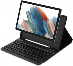 Buddi Zuna Samsung Galaxy Tab A8 Hoes met QWERTY Toetsenbord Book Case Zwart afbeelding