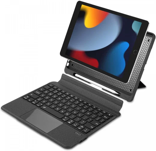 Buddi Thorn iPad 10.2 / Pro 10.5 Hoes met QWERTY Toetsenbord Book Case Zwart afbeelding 1