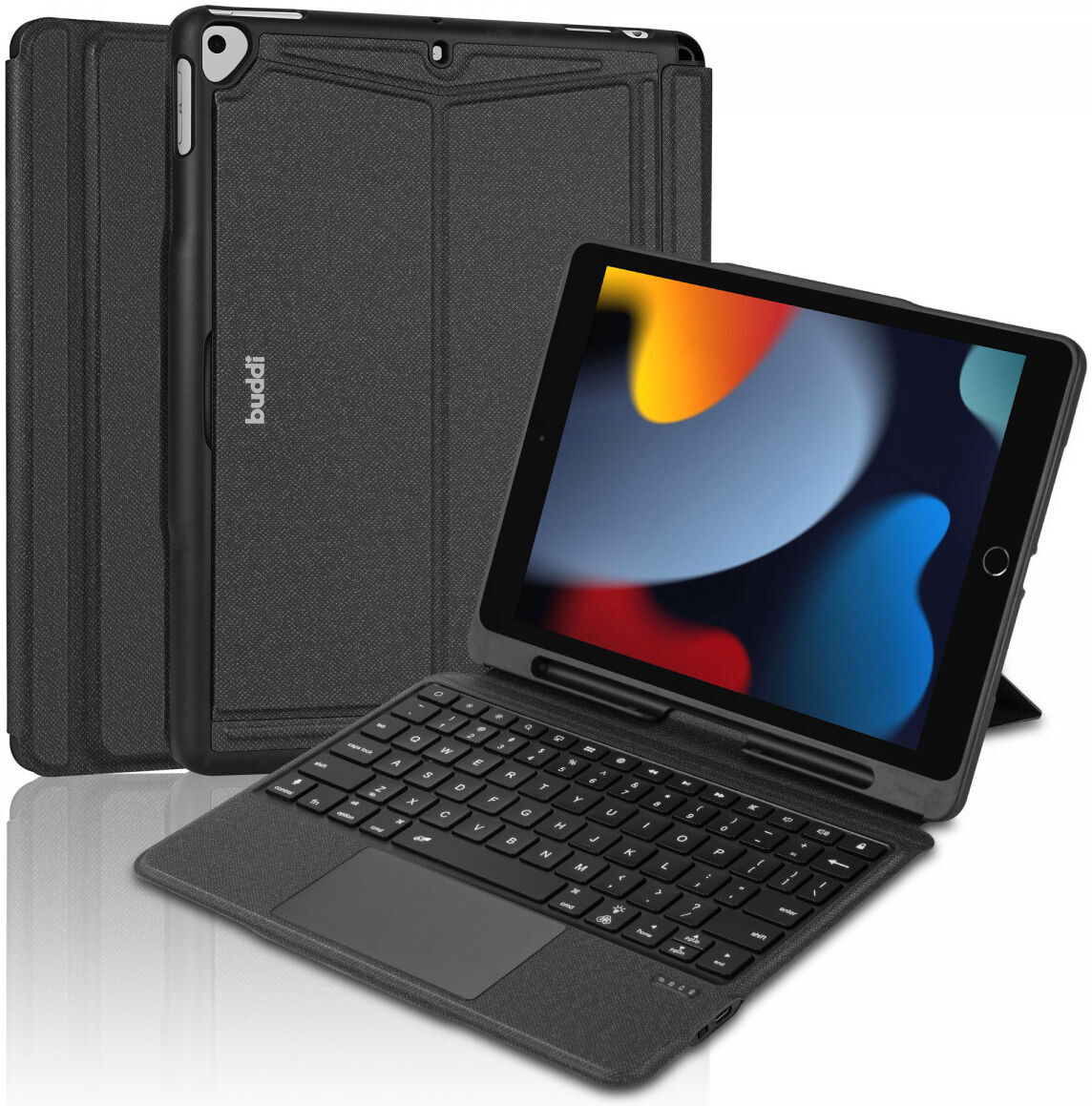Buddi Thorn iPad 10.2 / Pro 10.5 Hoes met QWERTY Toetsenbord Book Case Zwart afbeelding 2