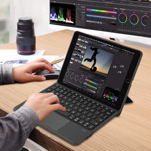 Buddi Thorn iPad 10.2 / Pro 10.5 Hoes met QWERTY Toetsenbord Book Case Zwart afbeelding 9